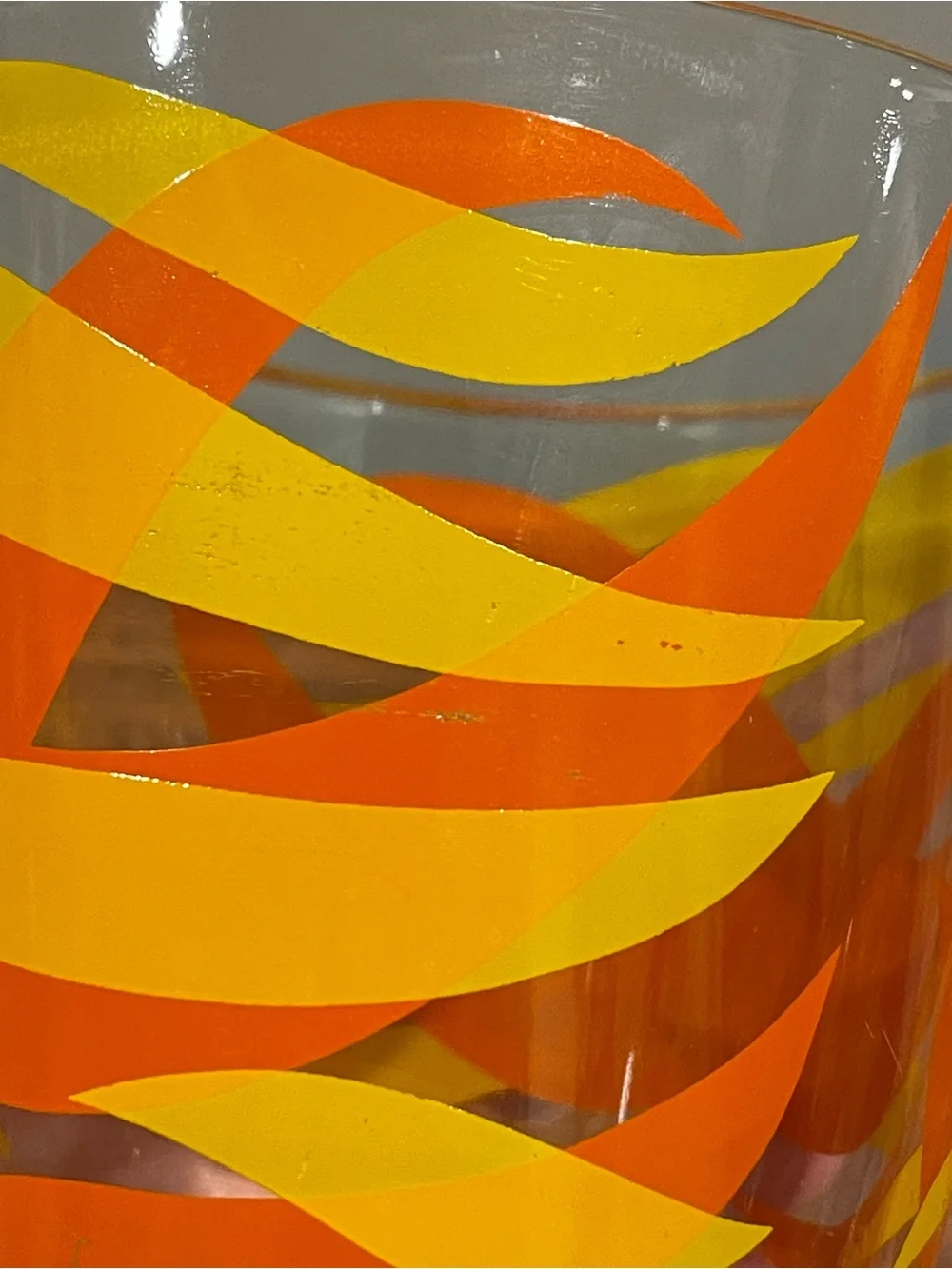 READ STARLYTE Mid Century Modern MCM Glass Ice Bucket 5” Orange Yellow